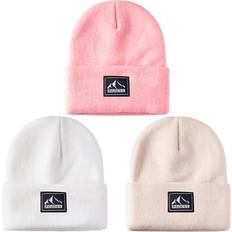 Boys Beanies Redess Toddler Knit Cuffed Beanie Hat - Beige/Pink/White