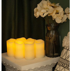 LED Candles Hokku Designs Flameless Real Wax Pillar Candles Set of 6 5" x 3" LED Candle