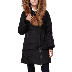 Mackage Kay Down Coat with Natural Fur Signature Collar - Black