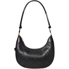 Tory Burch Skuldertasker Tory Burch T Monogram Leather Crescent Bag - Black