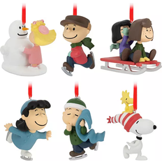 Hallmark The Peanuts Gang Brown/Multicolor Christmas Tree Ornament 3.8" 6pcs