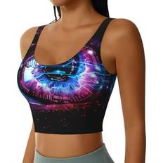 JUNZAN V Print Women's Workout Tank Top - Built-In Shelf