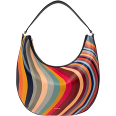 Women's Leather Medium Round Hobo Bag - Swirl