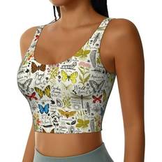 JUNZAN Women’s Print Workout Tank Top - Built-In Shelf