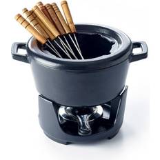 Bed Bath & Beyond Cast Iron Round Fondue Pot Set of 8 Fondu Forks