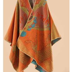 Temu Plus Size Fish Print Shawl Collar Cardigan - Striped Pattern