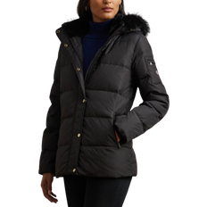 Faux Fur Coats Lauren Ralph Lauren Women's Faux Fur Hooded Puffer Coat - Black