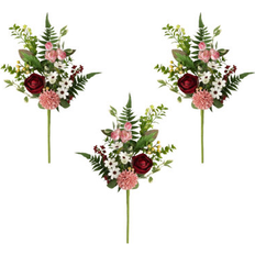 Fabrics Stoney clover lane Mixed Floral Arrangement 18.5 H x 2.5 W x 7.5 D Fabrics Red, Pink, Green