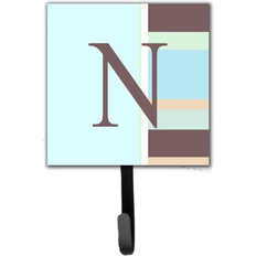 Blue Picture Hooks Caroline's Treasures Letter N Initial Monogram Blue Stripes Leash Holder Picture Hook