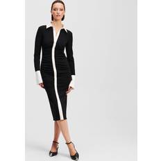 Karl Lagerfeld Dam Klänningar Karl Lagerfeld Kontrastpanel Polo Klänning - Black
