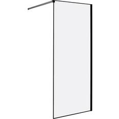 Pareti Doccia Beliani Schermo Doccia Nero Vetro Temperato 80 x 190 cm