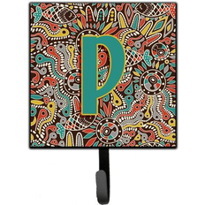 Pink Picture Hooks Caroline's Treasures Letter P Retro Tribal Alphabet Leash or Key Holder Picture Hook