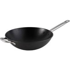 FinalCut 14 in Light Cast Iron Wok with Stainless Steel Handle