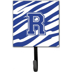 Blue Picture Hooks Caroline's Treasures Letter R Initial Tiger Stripe Blue and White Leash Holder Small Multicolor Picture Hook