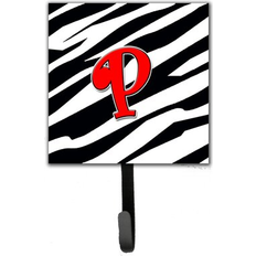 Grey Picture Hooks Caroline's Treasures Letter P Initial Monogram Zebra Red Leash Holder Small Multicolor Picture Hook