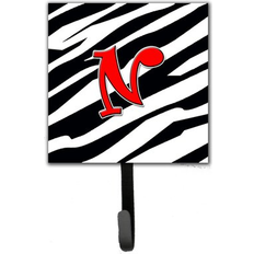 Grey Picture Hooks Caroline's Treasures Monogram Zebra Leash Holder 6.25 H x 4.25 W x 0.65 D Picture Hook