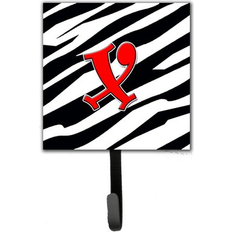 Grey Picture Hooks Caroline's Treasures Monogram Zebra Leash Holder 6.25 H x 4.25 W x 0.65 D Picture Hook