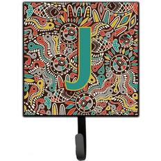 Green Picture Hooks Caroline's Treasures Retro Tribal Alphabet Leash Holder 6.25 H x 4.25 W x 0.65 D Picture Hook