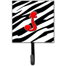 Grey Picture Hooks Caroline's Treasures Monogram Zebra Leash Holder 6.25 H x 4.25 W x 0.65 D Picture Hook