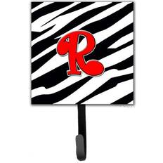 Grey Picture Hooks Caroline's Treasures Monogram Zebra Leash Holder 6.25 H x 4.25 W x 0.65 D Picture Hook