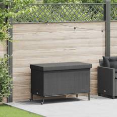 VidaXL Rattan Patio Storage & Covers vidaXL Garden Storage Box with Wheels 110 x 55 x 73 cm