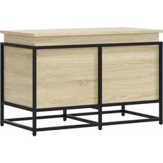 Oak Boxes & Baskets vidaXL with Lid Sonoma Oak 80 x 40 x 51.5 cm Storage Box