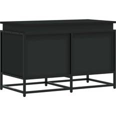 Wood Storage Boxes vidaXL with Lid Black 80 x 40 x 51.5 cm Storage Box