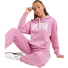 Puma Women Jumpers Puma Squad Logo Hoodie - Pink - Womens