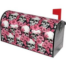 Pink Letterboxes & Posts Phelika Sugar Skull Skeleton Mailbox Cover 21 H x 18 W