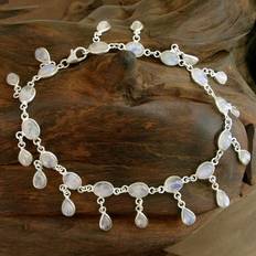 Anklets Novica Artisan Handmade, Rainbow moonstone anklet Moon Dancer