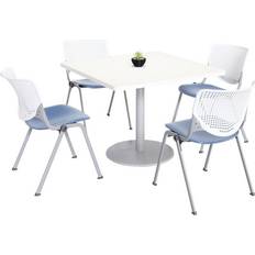 Plastic Dining Sets KFI Studios W001642615 White/Peri Blue Dining Set 42x42" 5pcs