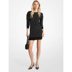 Merinoull Klänningar på rea Michael Kors Grommet-Embellished Wool Dress - Black