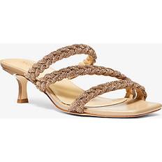 Polyuretan Sandaletter Michael Kors Celia Embellished Kitten Sandal - Brown
