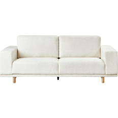 Beliani Modern Off-White Sofa 220cm 3 Seater