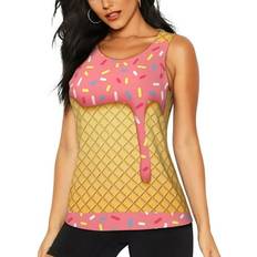 Tank Tops Buewutiry Workout Tank Tops for Women - Pink/Ice Cream