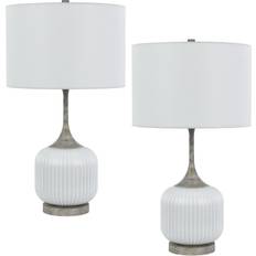 CAL Lighting Palmyra White Table Lamp 27" 2pcs