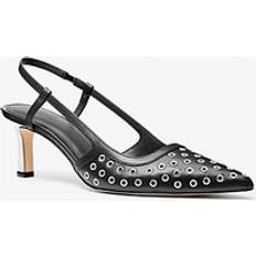Michael Kors Shoes Michael Kors Alora Grommeted Leather Slingback Pump - Black