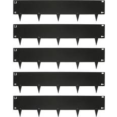 Black Lawn Edging Harbour Housewares 5 Pcs Steel Lawn Edging Set 5M x 16cm
