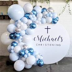 Shein Latex Macaron Blue White Metallic Balloons Set of 141pcs