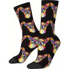 Fabric Socks Temu Unisex Crew Socks - Chihuahua Print/Polyester/Spandex