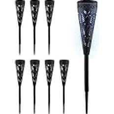 Relaxdays Set Lampade Solari IP44 8 Fiaccola Led Nero