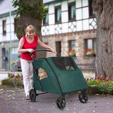 Pets Temu Extra-large Foldable Pet Stroller 119lbs Capacity