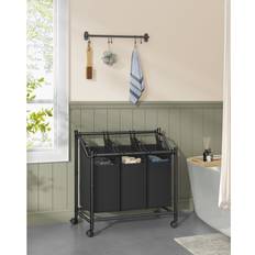 Rebrilliant Rolling Laundry Hamper Ink Black 81cm H X 80cm W X 38.5cm D