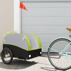 vidaXL Cykelanhænger 45 kg Jern Sort Grøn