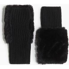 Solid Colours Arm & Leg Warmers H&M Fluffy Wrist Warmers - Black