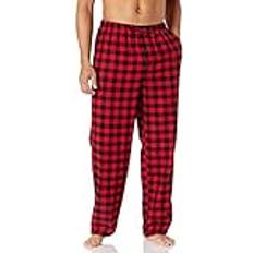 Checkered - Men Sleepwear Amazon Essentials Flannel Pyjama Trousers - Red Buffalo Plaid