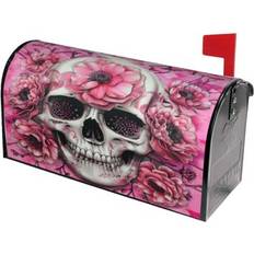 Pink Letterboxes & Posts Phelika Sugar Skull Skeleton Mailbox Cover 21 H x 18 W