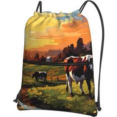 Backpacks Xecao Oil Painting Style Pasture Cow Bag