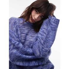 Arket Sweatshirts Jumpers Arket Super Soft Alpaca Wool Blend Relaxed Sweater - Blue Space Dye