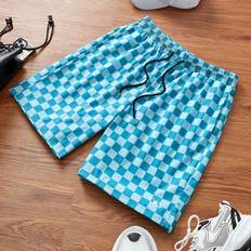 Shein Manfinity Boyfriend Style Men's Sports Shorts - Plaid
